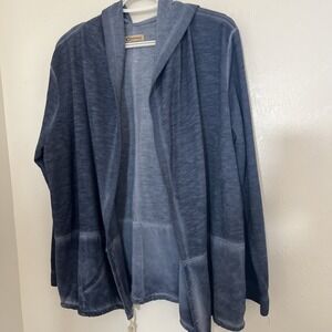 Democracy Women's Sweater Large  blue‎ womens open shawl Hoodie